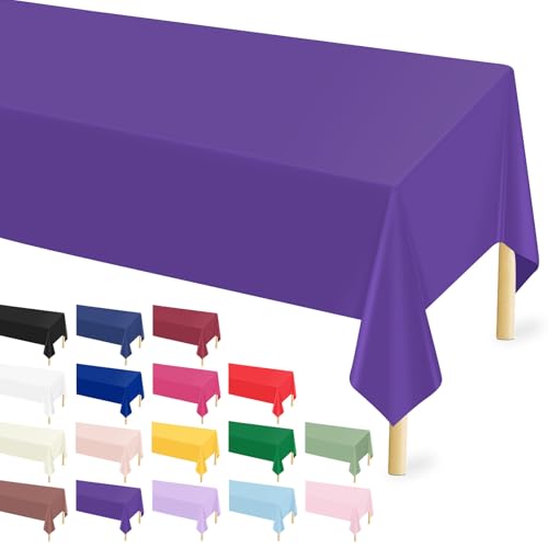 Mulbozy 12 Pcs Dark Purple Plastic Tablecloth for Rectangle Table, 54 × 108 inches Disposable Purple Party Table Covers for Birthday, Anniversary, Wedding, Fine Dining, Graduation Party Decoration Mulbozy 12 Pcs Dark Purple Plastic Tablecloth for Rectangle Table, 54 × 108 inches Disposable Purple Party Table Covers for Birthday, Anniversary, Wedding, Fine Dining, Graduation Party Decoration von Mulbozy
