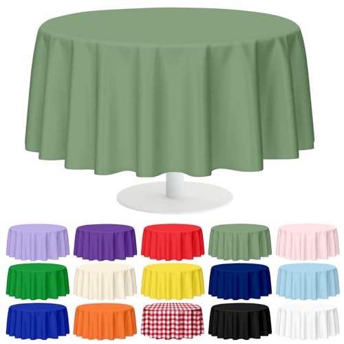 Mulbozy Runde Tischdecke aus Kunststoff, 213 cm, Salbeigrün, Premium-Einweg-Tischdecke für Restaurants, Abendessen, Hochzeit, Abschlussfeier, Grillen, Camping im Freien, 12 Stück Mulbozy Runde Tischdecke aus Kunststoff, 213 cm, Salbeigrün, Premium-Einweg-Tischdecke für Restaurants, Abendessen, Hochzeit, Abschlussfeier, Grillen, Camping im Freien, 12 Stück von Mulbozy