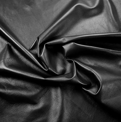 Mulch Leather Co Schwarzes Vollnappaleder in Premium-Qualität, Schafsleder, keine Löcher und Schnitte (5–6 m²) von Mulch Leather Co