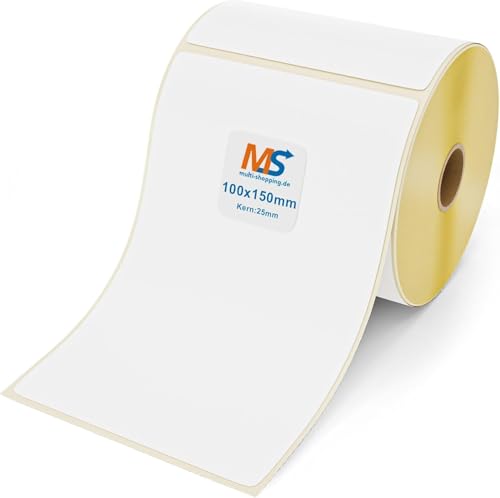 Multi-Shopping Thermo-Eco Etiketten Versandetiketten 100 x 150 mm - 500 Stück je Rolle - Kern: 25 mm -permanent haftend (5) von Multi-Shopping