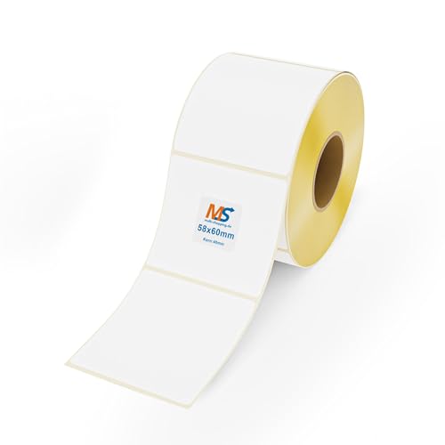 Multi-Shopping Thermo Etiketten Eco 58 x 60 mm - 700 Stück je Rolle - Kern: 40 mm -permanent haftend, Thermodirekt Selbstklebend Waagen Etiketten von Multi-Shopping