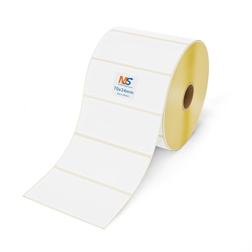 Multi-Shopping Thermo Etiketten Eco 70 x 34 mm - 1000 Stück je Rolle - Kern: 25 mm -permanent haftend, Thermodirekt Selbstklebend (5) von Multi-Shopping