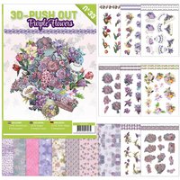 3D-Stanzbogenbuch "Purple Flowers" von Multi