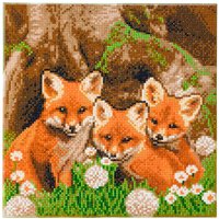 Diamond Painting "Crystal Art Kit" - Fox Cubs von Multi