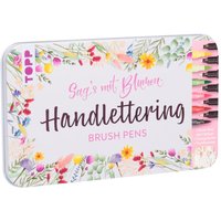 Handlettering Designdose Brush Pens Sag's mit Blumen von Topp