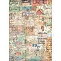 Motiv-Strohseide "Art of Travelling" - Tickets Motiv-Strohseide "Art of Travelling" - Tickets von Stamperia