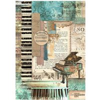 Motiv-Strohseide "Music - Piano" Motiv-Strohseide "Music - Piano" von Stamperia