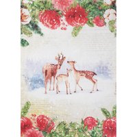 Motiv-Strohseide "Rehe am Waldesrand" Motiv-Strohseide "Rehe am Waldesrand" von Stamperia
