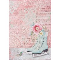 Motiv-Strohseide "Schlittschuh" von Stamperia