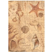 Motiv-Strohseide "Sea Land - Muscheln" Motiv-Strohseide "Sea Land - Muscheln" von Stamperia