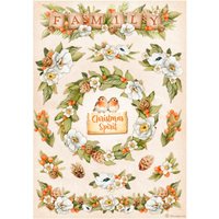 Motiv-Strohseide "Winter Valley - Christmas Spirit" von Stamperia