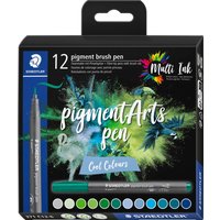 STAEDTLER Pigment brush pen, 12er-Set - Cool Colours STAEDTLER Pigment brush pen, 12er-Set - Cool Colours von Staedtler