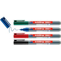 edding 361 Whiteboard Marker "Rundspitze", 1 mm - 4er-Set von Multi