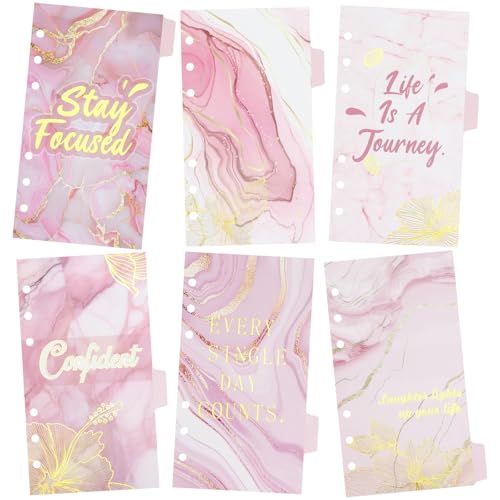 A6 Registerkarten rosa marmorbeschichtetes Papier Binder Trennblätter Register rechts vertikale Trennblätter Set, 6 Löcher Seite Index Trennwand für 6 Ringe lose Blätter Planer Journal A6 Registerkarten rosa marmorbeschichtetes Papier Binder Trennblätter Register rechts vertikale Trennblätter Set, 6 Löcher Seite Index Trennwand für 6 Ringe lose Blätter Planer Journal von MultiBey