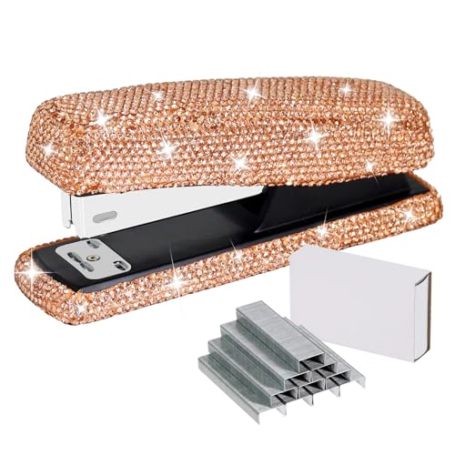 Multibey Diamant-Heftgerät mit Heftklammern, handgefertigtes Heftgerät für Schreibtisch, Büro, Schreibtisch, schillernde Heftgeräte, Strasssteine, Schreibtischzubehör für Damen (Champagner-Gold) Multibey Diamant-Heftgerät mit Heftklammern, handgefertigtes Heftgerät für Schreibtisch, Büro, Schreibtisch, schillernde Heftgeräte, Strasssteine, Schreibtischzubehör für Damen (Champagner-Gold) von MultiBey