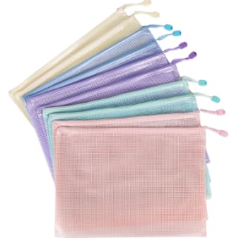 Netztaschen mit Reißverschluss in verschiedenen Größen (16 Packungen), wasserabweisende Reißverschlusstasche für Schule, Bürobedarf, Puzzles und Spiele zur Organisation von Aufbewahrung von MultiBey