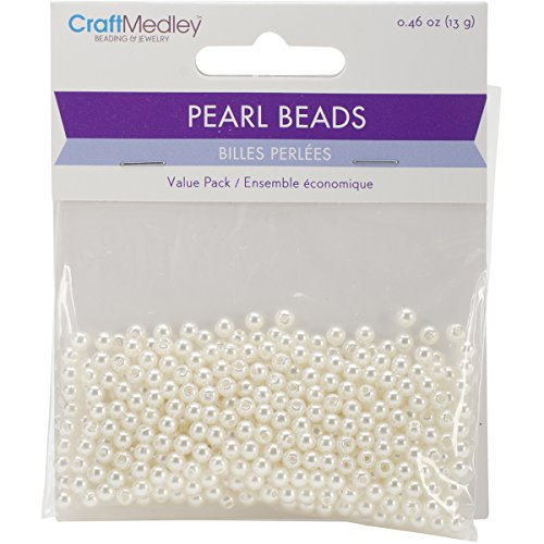CraftMedley Acrylperlen, 4 mm, elfenbeinfarben, 480 Stück von Multicraft