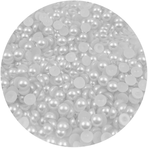 Mulutoo Runde Halbperlen für Bastelarbeiten, Schmuck, Scrapbooking, Hochzeitsdekorationen, Nagelkunst, 8 mm, Weiß, 1000 Stück Mulutoo Runde Halbperlen für Bastelarbeiten, Schmuck, Scrapbooking, Hochzeitsdekorationen, Nagelkunst, 8 mm, Weiß, 1000 Stück von Mulutoo