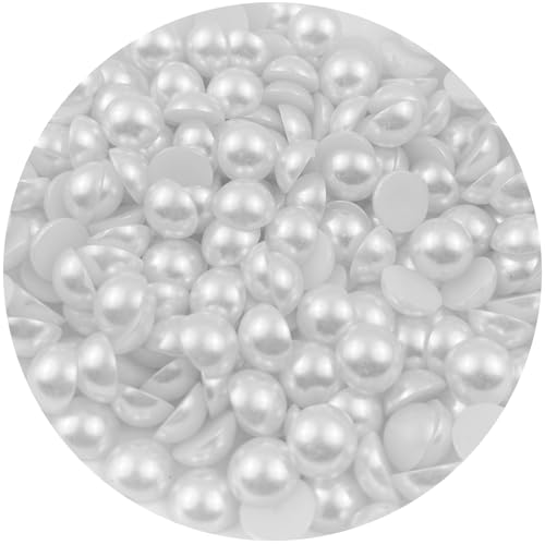 Mulutoo Runde Halbperlen für Bastelarbeiten, Schmuck, Scrapbooking, Weiß, 14 mm, 200 Stück von Mulutoo