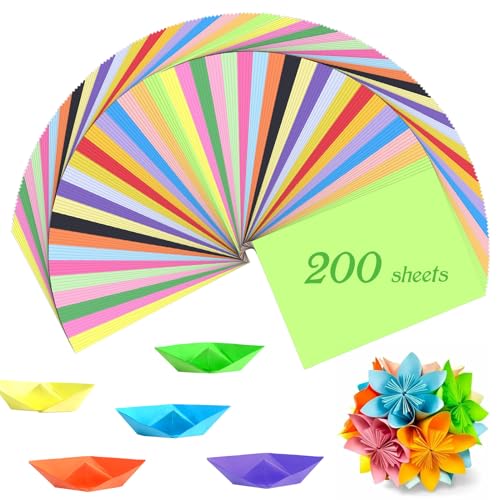 MumdoYAL 200 Blatt buntes Papier A4，buntes Papier，Origami Papier，buntpapier，Origami Papier für Diy Origami und Bastelprojekte(70 g/m²) (200 Blatt)（20 Farben） von MumdoYAL