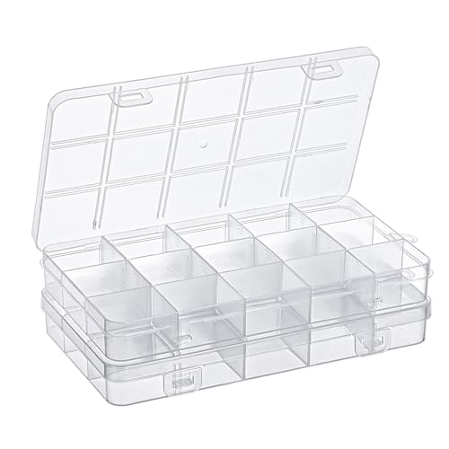 MumdoYAL 2 Stück Sortierboxen Für Kleinteile,sortierkasten,aufbewahrung bastelmaterial,mit 15 Fächern und Deckel zur Aufbewahrung von Ohrringen,Perlen,Schrauben MumdoYAL 2 Stück Sortierboxen Für Kleinteile,sortierkasten,aufbewahrung bastelmaterial,mit 15 Fächern und Deckel zur Aufbewahrung von Ohrringen,Perlen,Schrauben von MumdoYAL