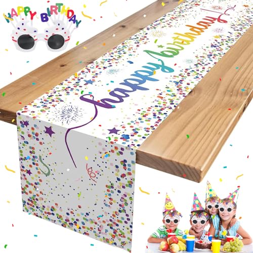 Tischläufer Geburtstag 180 x 35cm Tischläufer Party Tischdekoration Geburtstag Happy Birthday Tischband Geburtstag Tischläufer für Jungen Mädchen Geburtstag Party Dekoration Tischläufer Geburtstag 180 x 35cm Tischläufer Party Tischdekoration Geburtstag Happy Birthday Tischband Geburtstag Tischläufer für Jungen Mädchen Geburtstag Party Dekoration von Mumjooyi