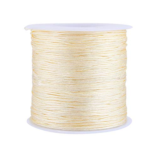 Mumusuki 100M X 0,8mm Nylon-String-Faden, Chinesische Knotens Chnur, Nylons Chnur, für Schmuck, der Chinesische Knoten-Armband, Schnur, Perlen Faden, Beige von Mumusuki