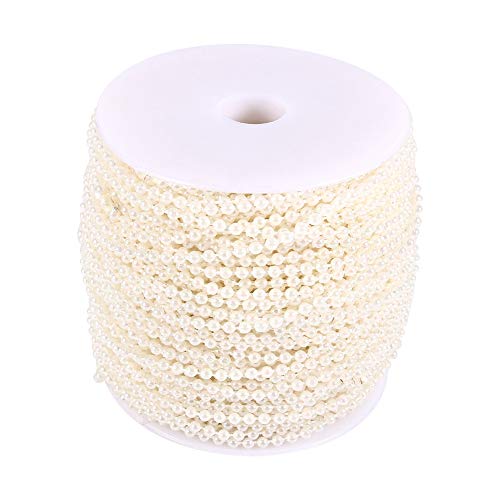 Mumusuki 50 Mt Rolle 3mm Angelschnur Perlen String Perlen Kette Girlande Hochzeit Dekoration Mittelstücke für Schmuckherstellung(Beige) von Mumusuki