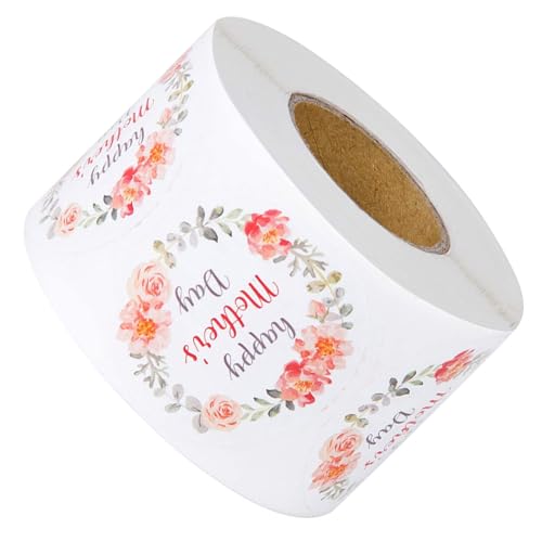 500 Stück "Happy Mother's Day"-Blumen-Aufkleber-Rolle, starke Haftung, Aufkleber zum Verpacken und Versiegeln von Umschlägen 500 Stück "Happy Mother's Day"-Blumen-Aufkleber-Rolle, starke Haftung, Aufkleber zum Verpacken und Versiegeln von Umschlägen von Mumuve