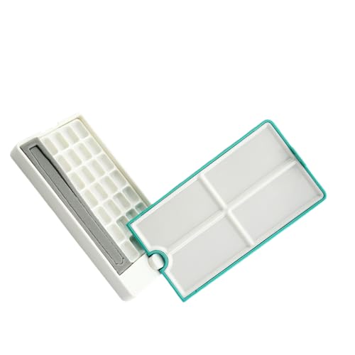 Aquarell-Tablett, tragbar, Malerei, Farbtablett, leer, Aquarell-Palette, halbe Näpfchen, Roating Palette, Farbkoffer, leere Aquarellpalette für Aquarellmalerei Aquarell-Tablett, tragbar, Malerei, Farbtablett, leer, Aquarell-Palette, halbe Näpfchen, Roating Palette, Farbkoffer, leere Aquarellpalette für Aquarellmalerei von Mumuve