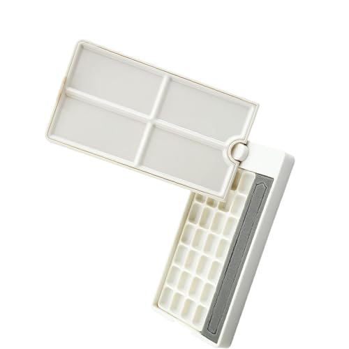 Aquarell-Tablett, tragbar, Malerei, Farbtablett, leer, Aquarell-Palette, halbe Näpfchen, Roating Palette, Farbkoffer, leere Aquarellpalette für Aquarellmalerei Aquarell-Tablett, tragbar, Malerei, Farbtablett, leer, Aquarell-Palette, halbe Näpfchen, Roating Palette, Farbkoffer, leere Aquarellpalette für Aquarellmalerei von Mumuve