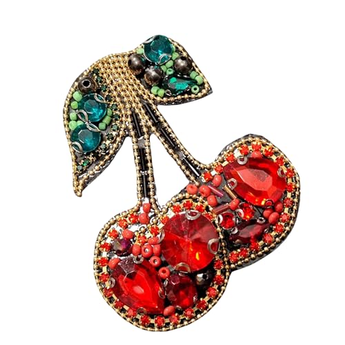 Elegante Strass-Stoff-Patches mit Kirschen, zum Aufnähen, für Frauen, Handwerker, Modedesigner, handgefertigte Kits Elegante Strass-Stoff-Patches mit Kirschen, zum Aufnähen, für Frauen, Handwerker, Modedesigner, handgefertigte Kits von Mumuve