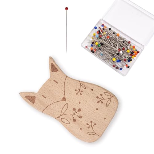 Mumuve Nadelhalter mit 100 geraden Nähnadeln zum Nähen von Handarbeiten, Holznadelkissen mit 38 mm langem Quiltnadel-Organizer Mumuve Nadelhalter mit 100 geraden Nähnadeln zum Nähen von Handarbeiten, Holznadelkissen mit 38 mm langem Quiltnadel-Organizer von Mumuve