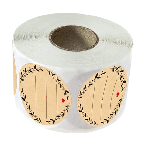 Selbstklebende braune Etiketten mit Kranz-Designs zum Schreiben von Einmachgläsern und Scrapbooking-Projekten, runde Aufkleber-Etiketten, 500 Stück Selbstklebende braune Etiketten mit Kranz-Designs zum Schreiben von Einmachgläsern und Scrapbooking-Projekten, runde Aufkleber-Etiketten, 500 Stück von Mumuve