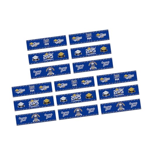 Set mit 15 stilvollen Flaschenaufklebern für Abschlussfeiern, stabile Klebeetiketten zum Personalisieren von Getränken bei Feiern von Mumuve