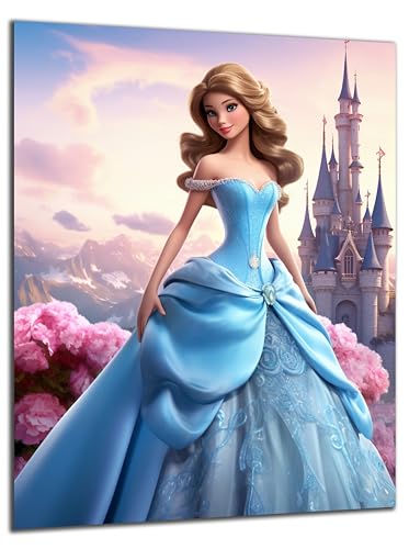Munera Design - Bild 30x40 - Märchen Prinzessin blaues Kleid - Wand-Bilder Kinder-Zimmer von Munera Design