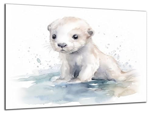 Munera Design - Bild 30x40 - süße Tiere Wasserfarben Otter - Wand-Bilder Kinder-Zimmer von Munera Design