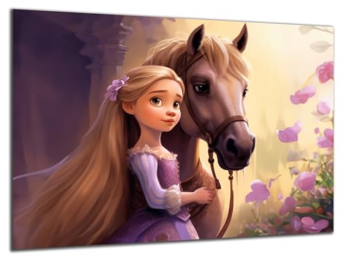 Munera Design - Bild 40x60 - Märchen Prinzessin mit Pferd - Wand-Bilder Kinder-Zimmer von Munera Design