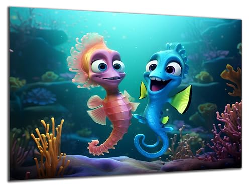Munera Design - Bild 40x60 - süße Tiere Fantasie-Wesen 2 Seepferdchen - Wand-Bilder Kinder-Zimmer Munera Design - Bild 40x60 - süße Tiere Fantasie-Wesen 2 Seepferdchen - Wand-Bilder Kinder-Zimmer von Munera Design
