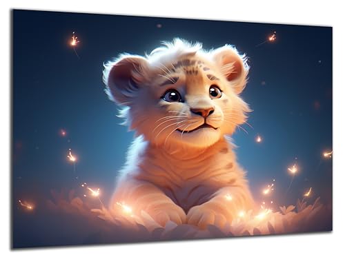 Munera Design - Bild 40x60 - süße niedliche Tiere Löwen-Junges - Wand-Bilder Kinder-Zimmer von Munera Design