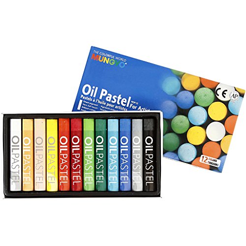 Ölpastell, Stärke 11 mm, L: 7 cm, verschiedene Farben, 12asstd Ölpastell, Stärke 11 mm, L: 7 cm, verschiedene Farben, 12asstd von Mungyo