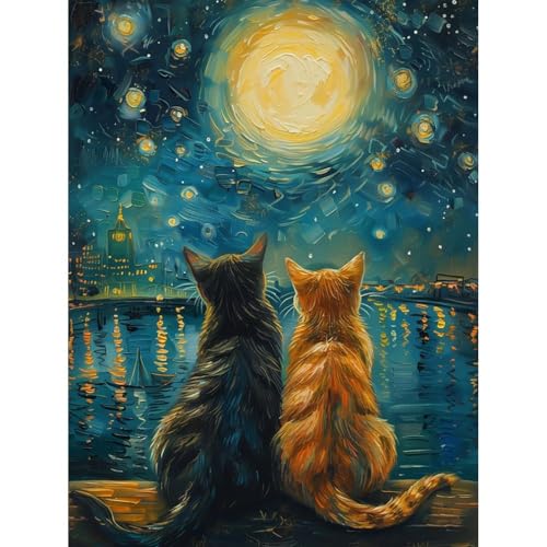 Mupmod Malen nach Zahlen für Erwachsene, Malen-nach-Zahlen-Set auf Leinwand für Anfänger, Sternennacht, Ölgemälde-Set, Bastelbedarf, 3 Pinsel und Acrylfarbe, 30,5 x 40,6 cm Mupmod Malen nach Zahlen für Erwachsene, Malen-nach-Zahlen-Set auf Leinwand für Anfänger, Sternennacht, Ölgemälde-Set, Bastelbedarf, 3 Pinsel und Acrylfarbe, 30,5 x 40,6 cm von Mupmod
