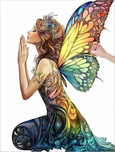 Diamond Painting Erwachsene, 5D Diamant Painting Anime, Engel Diamond Paintings Kinder, DIY Diamant Malerei mit Full Zubehör, Mosaikherstellung Bastelset für Zimmer Deko Wohnzimmer 90x120 cm G-54 von Muqouuoi