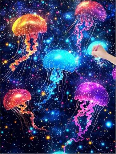 Diamond Painting Erwachsene, 5D Diamant Painting Oktopus, Traum Diamond Paintings Kinder, DIY Diamant Malerei mit Full Zubehör, Mosaikherstellung Bastelset für Zimmer Deko Wohnzimmer 90x120 cm G-48 von Muqouuoi