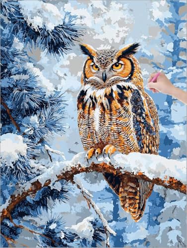 Diamond Painting Klein 30x40 cm, Tiere Diamond Painting Erwachsene Bastelset, 5D DIY Diamant Malerei Kinder Stickerei Kreuzstich Bilder Set, Zimmer Deko, Halloween, Weihnachtsgeschen (Eule) X-39 von Muqouuoi