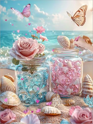 Diamond Painting Schmetterlinge, Blumen Diamond Painting XXL 90x120 cm Leinwand, 5D DIY Diamant Art Malerei Kinder Anfänger Mosaikherstellung Bastelnset, Wanddeko Wohnzimmer, Geschenke für Frauen C-32 Diamond Painting Schmetterlinge, Blumen Diamond Painting XXL 90x120 cm Leinwand, 5D DIY Diamant Art Malerei Kinder Anfänger Mosaikherstellung Bastelnset, Wanddeko Wohnzimmer, Geschenke für Frauen C-32 von Muqouuoi