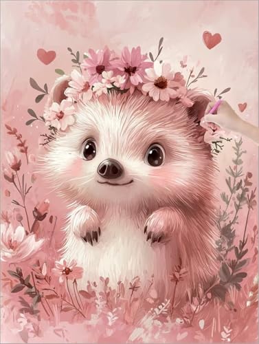 Diamond Painting Tiere, Niedlich Diamond Painting XXL 90x120 cm Leinwand, 5D DIY Diamant Art Malerei Kinder Anfänger Mosaikherstellung Bastelnset, Home Wanddeko Wohnzimmer, Geschenke für Frauen G-68 von Muqouuoi