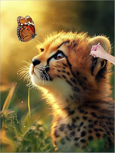 Diamond Painting Tiere, Schmetterlinge Diamond Painting XXL 70x90 cm Leinwand, 5D DIY Diamant Art Malerei Kinder Anfänger Mosaikherstellung Bastelnset, Wanddeko Wohnzimmer, Geschenke für Frauen G-83 von Muqouuoi