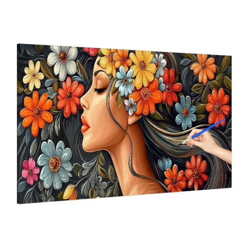 Malen Nach Zahlen Anime, Malen Nach Zahlen XXL 110x50cm, Blumen Paint by Numbers DIY Set Erwachsene, Paint by Numbers Bastelset Erwachsene Frauen für Herbstdeko Wohnzimmer, Geschenke für Frauen S-60 von Muqouuoi