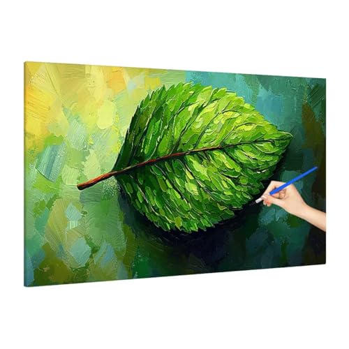 Malen Nach Zahlen Blätter, Malen Nach Zahlen XXL 180x80cm, Modern Paint by Numbers DIY Set Erwachsene, Paint by Numbers Bastelset Erwachsene Frauen für Herbstdeko Wohnzimmer, Geschenke für Frauen S-42 von Muqouuoi